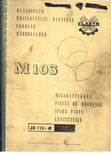 Claeys m103 combine harvester - m103,