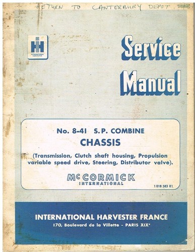 Int harvester combine - int, 8-41