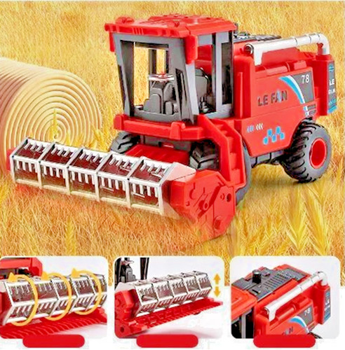Large red combine harvester - large,